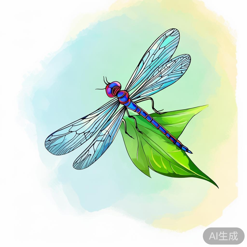 小蜻蜓简笔温馨图片