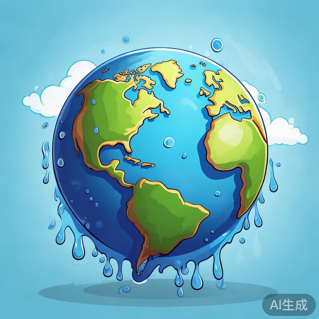 卡通地球落泪图片
