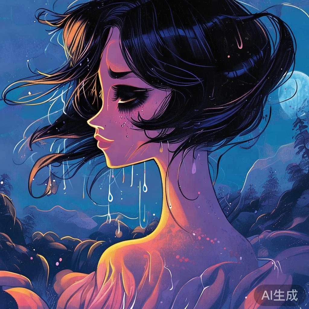 卡通异域美女图片 泪落影中