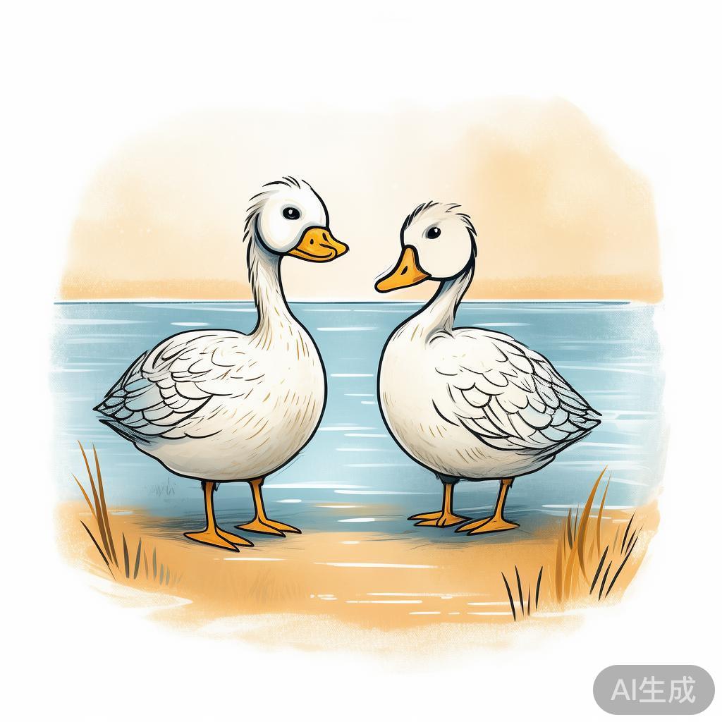 鹅鹅简笔画图片·暖暖画