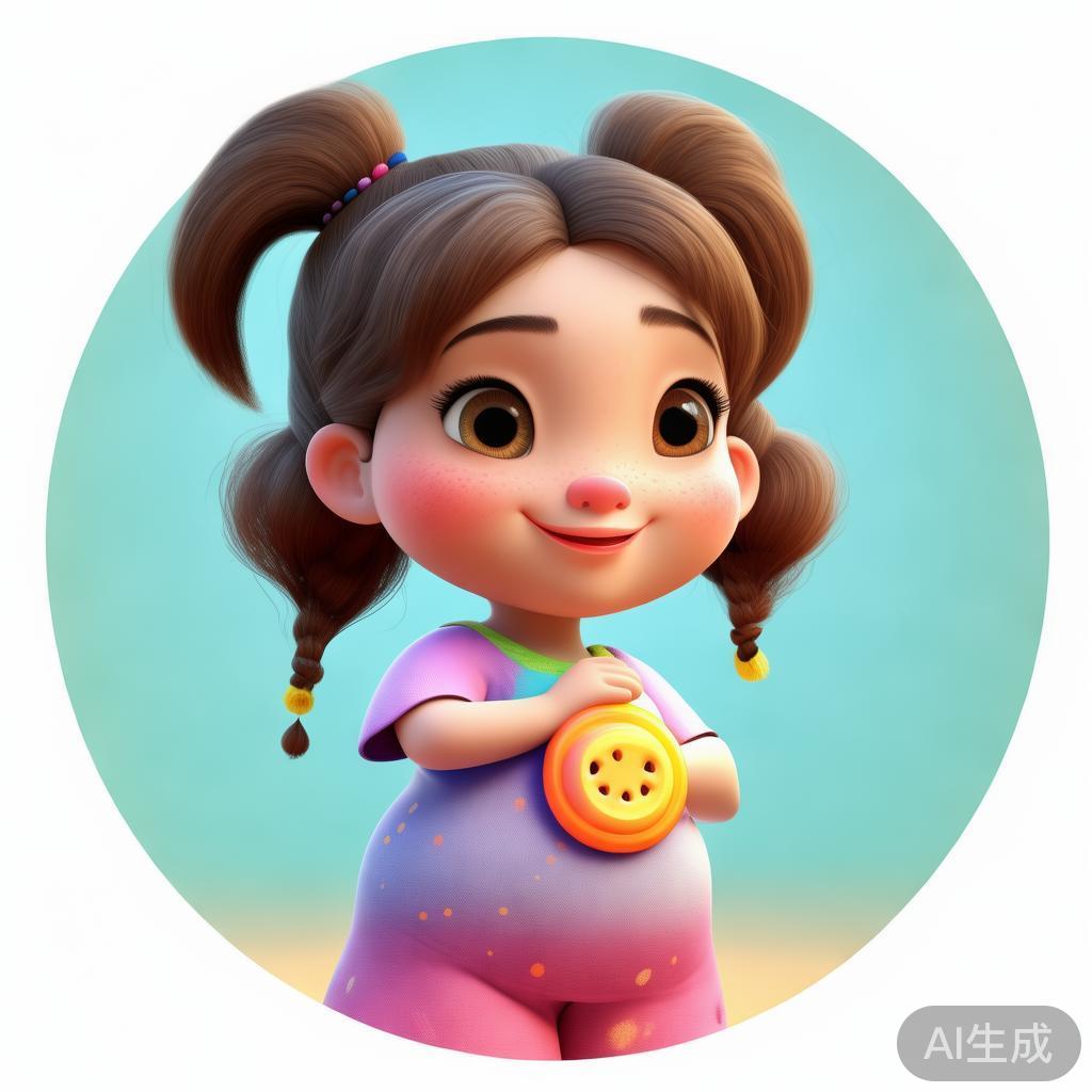 卡通女孩肚肚前图片