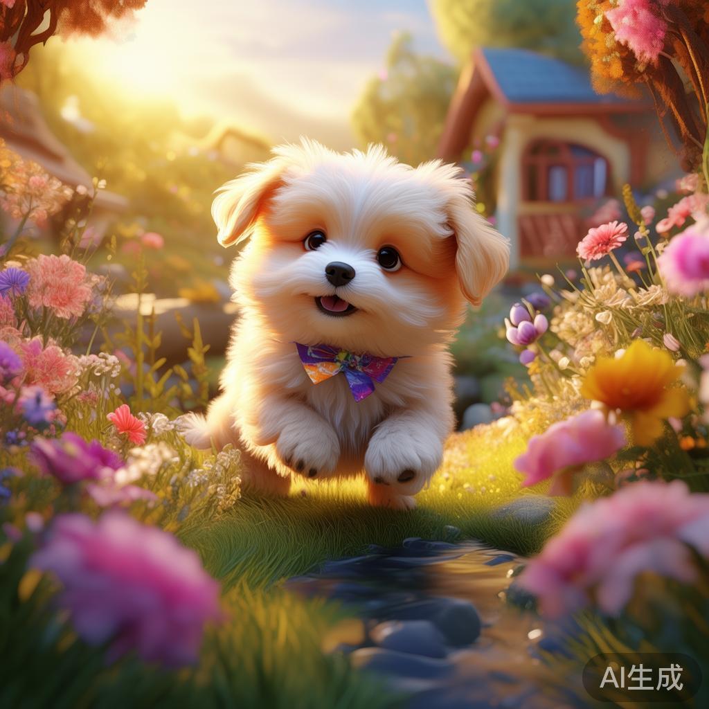 可爱小狗卡通唯美图片