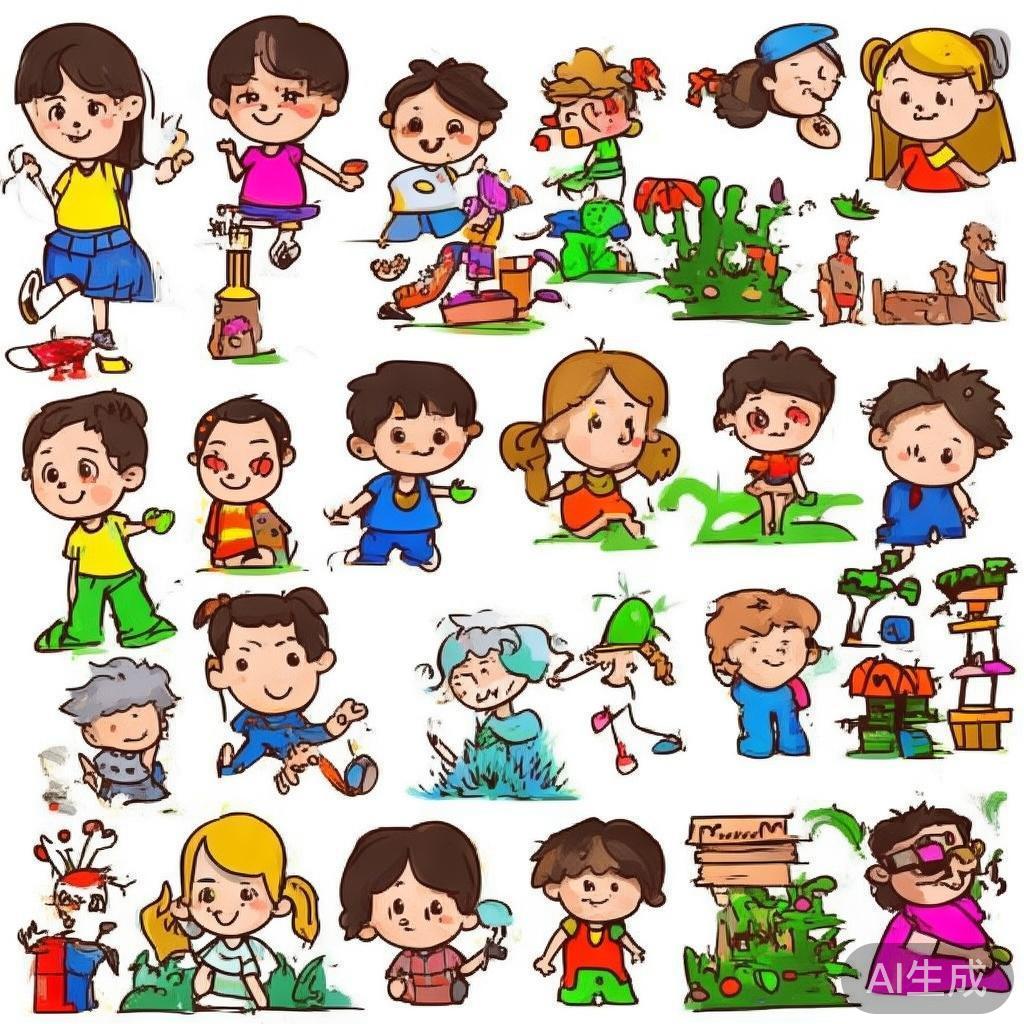幼儿布贴画卡通素描图片大全