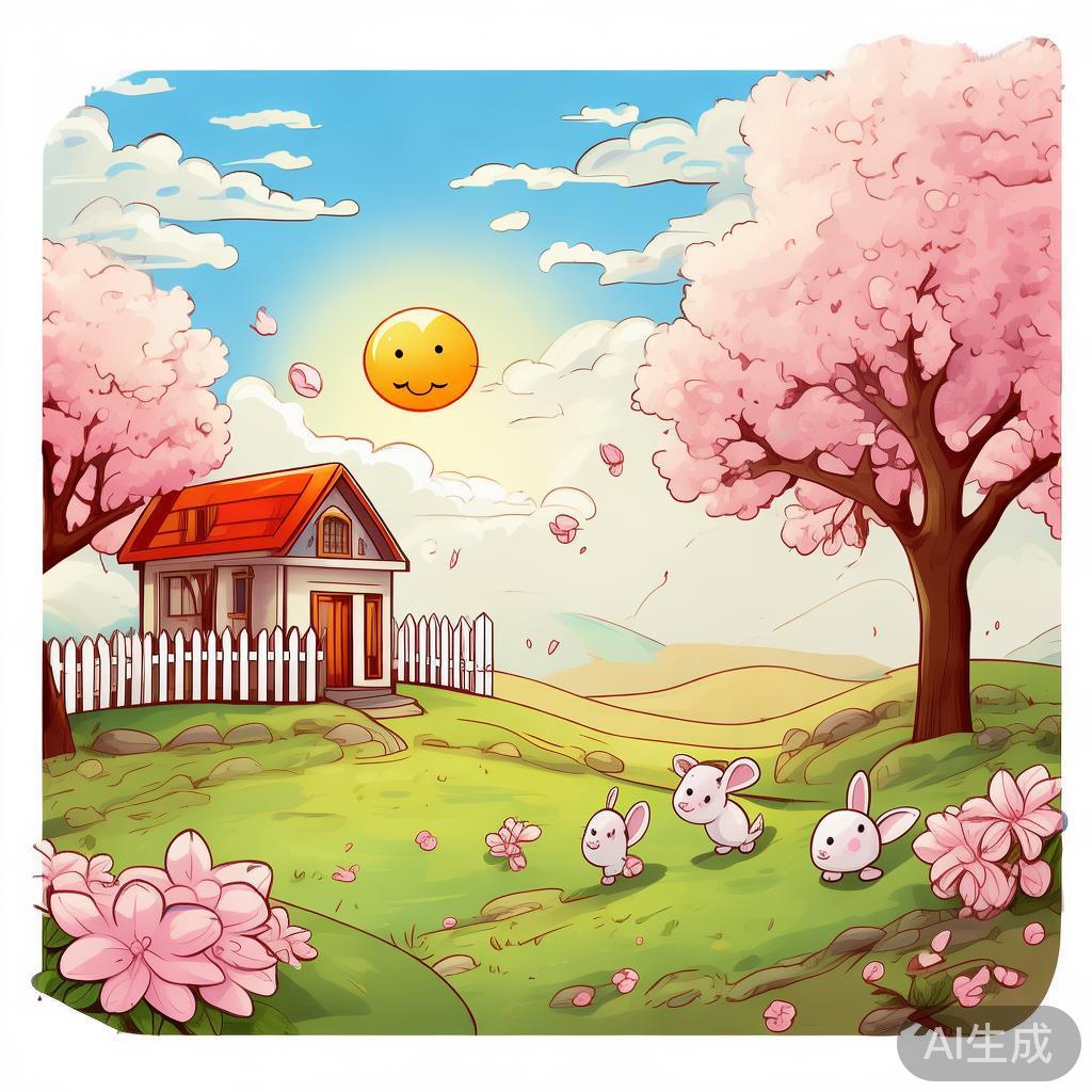 春日简笔画图片·卡通温馨小画