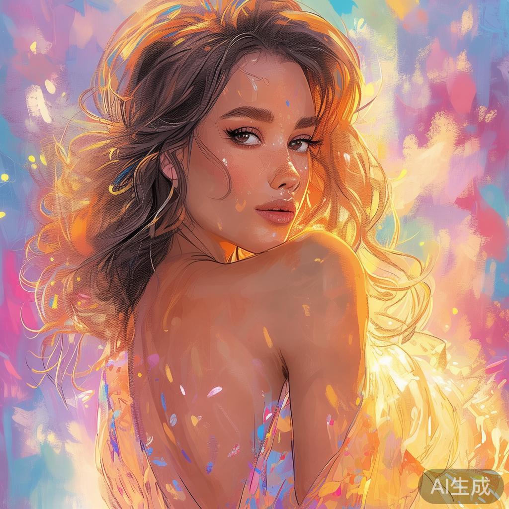 卡通素描全身光美女图片