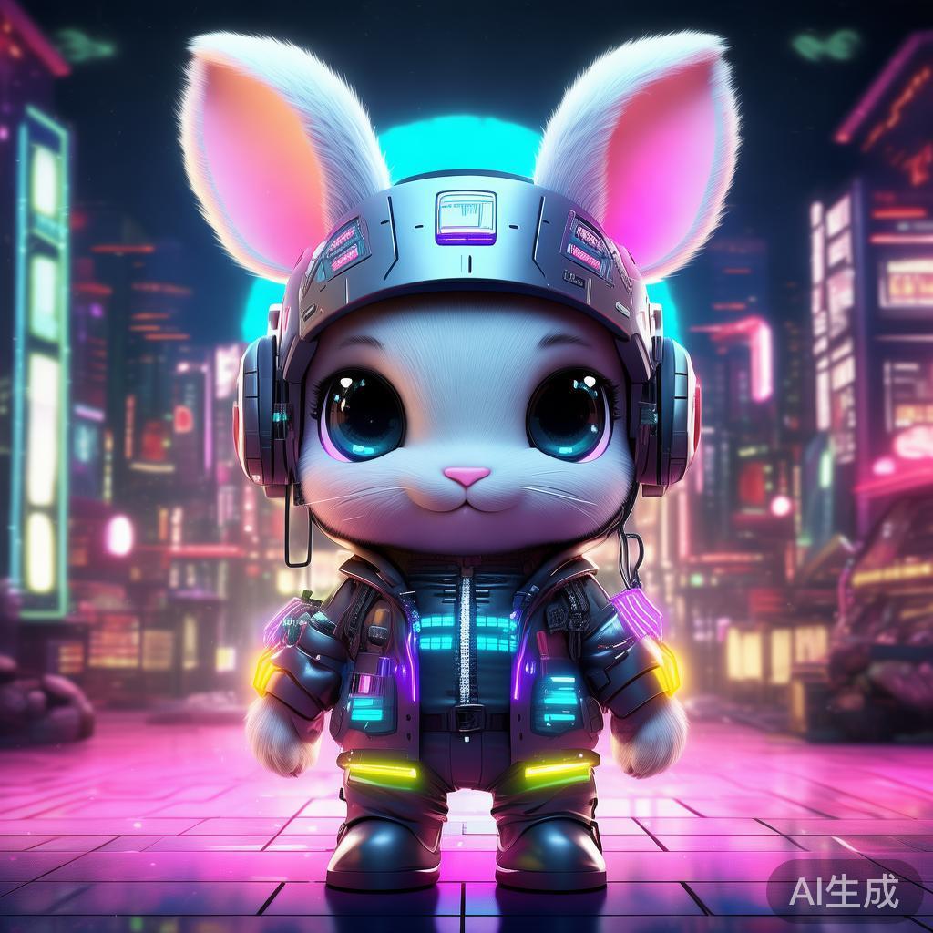 赛博萌兔简笔画图片