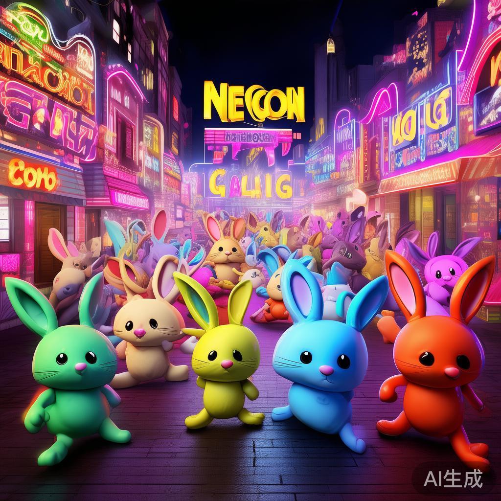 卡通霓虹兔图片大全