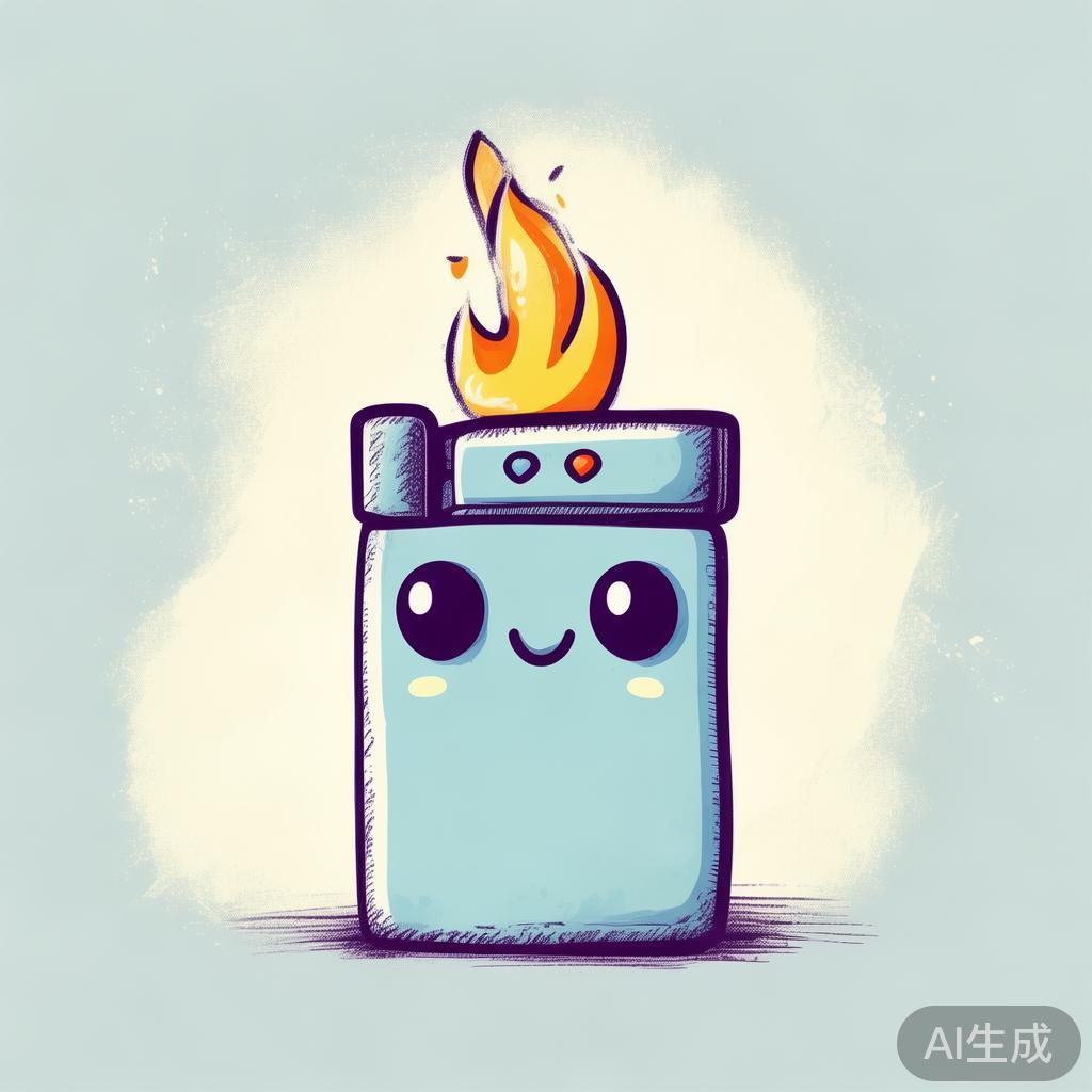 萌系卡通素描打火机图片