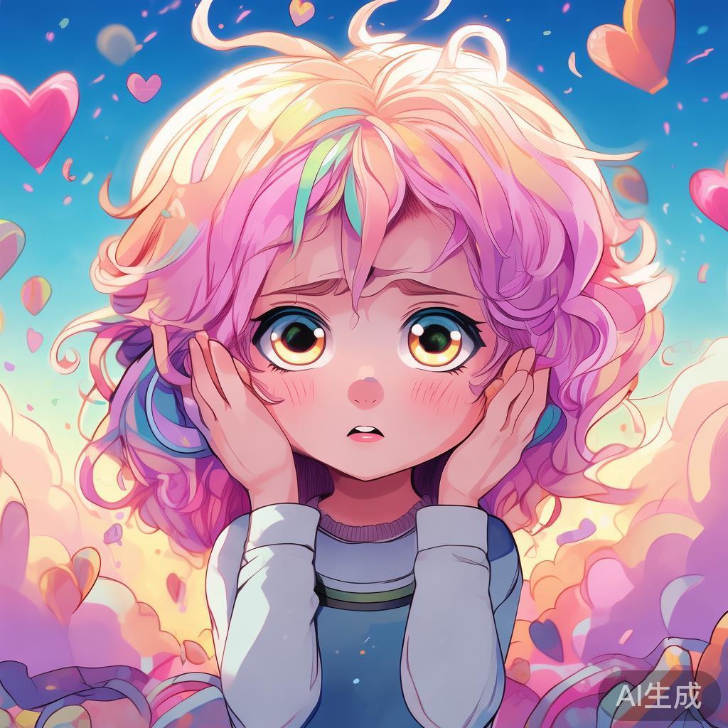 萌系少女发量告急动漫图片