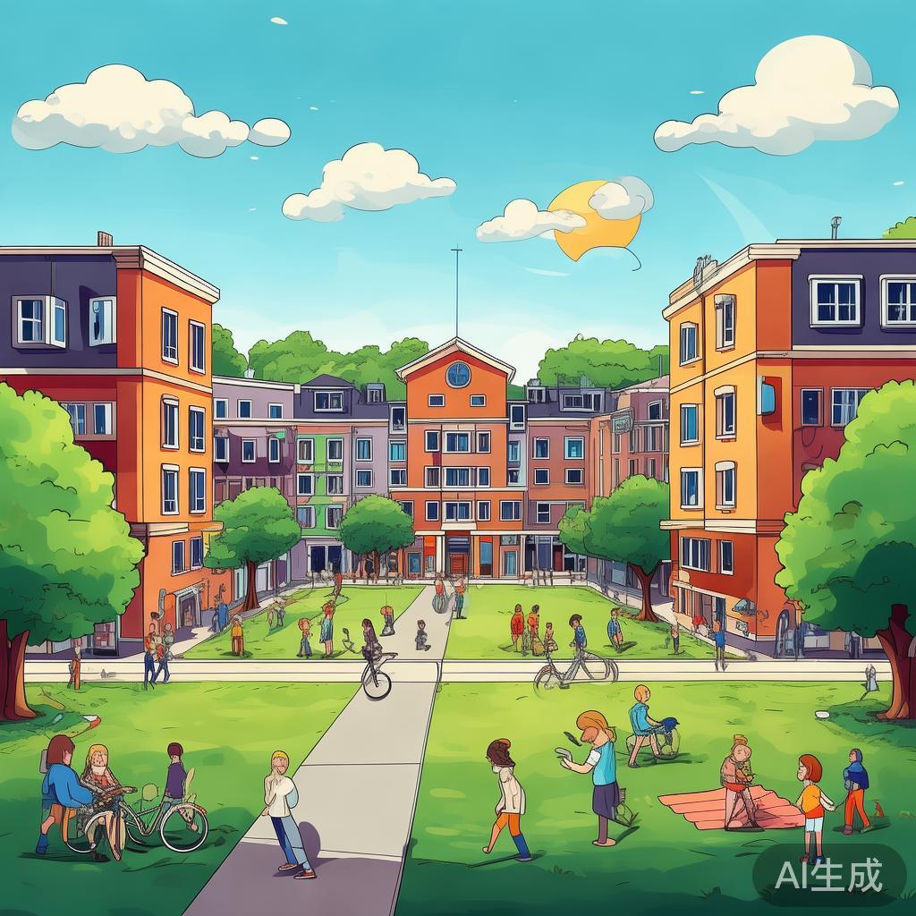 卡通素描校园图片大全