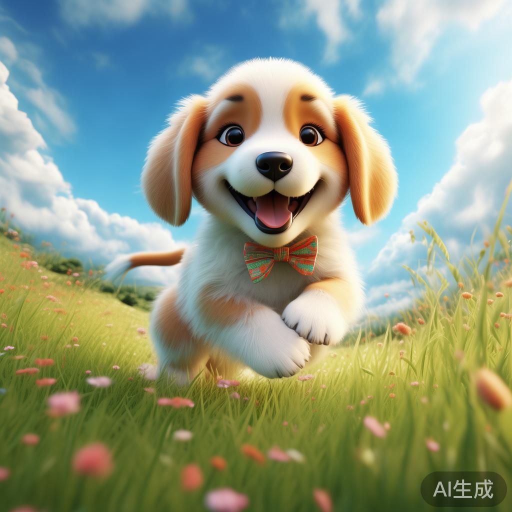 软萌卡通比熊犬图片
