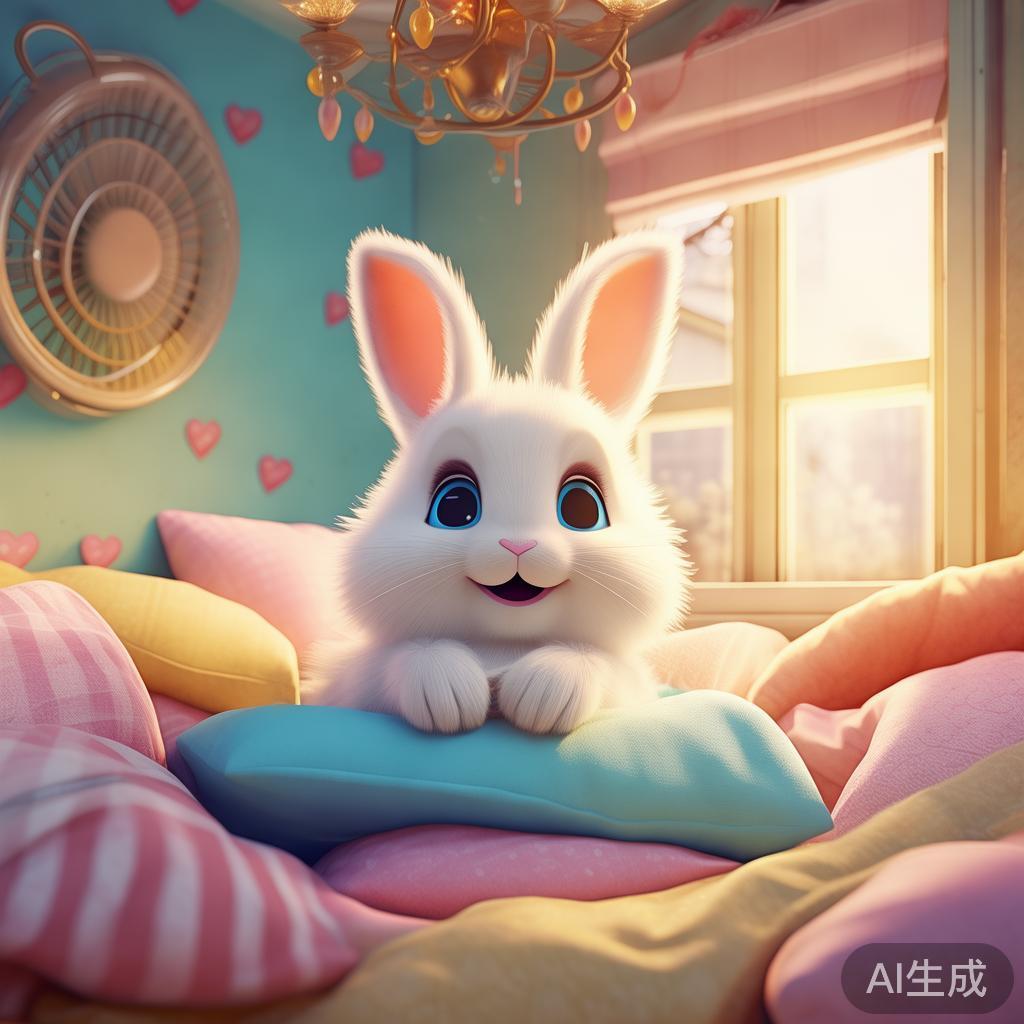 小兔子温馨卡通图片