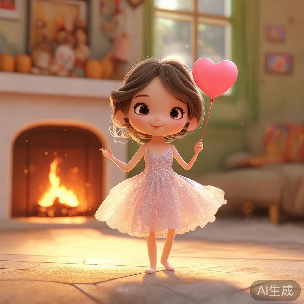 透明裙小女人卡通温馨图片