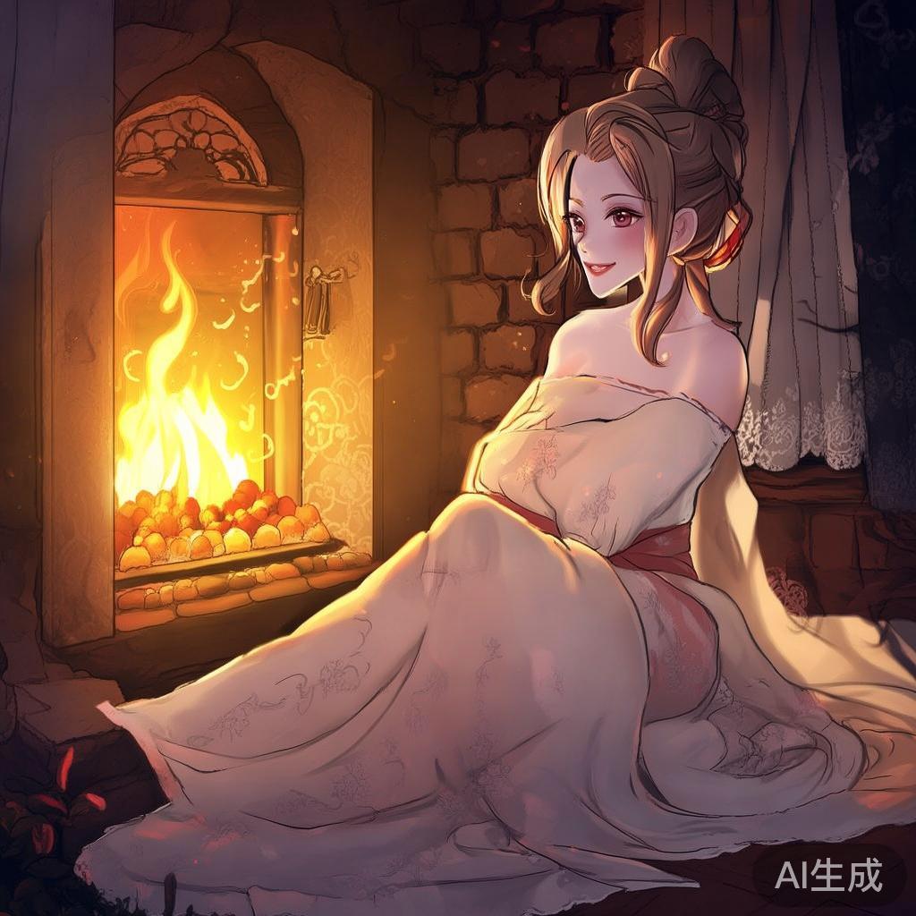 卡通手绘古装美女温馨图片