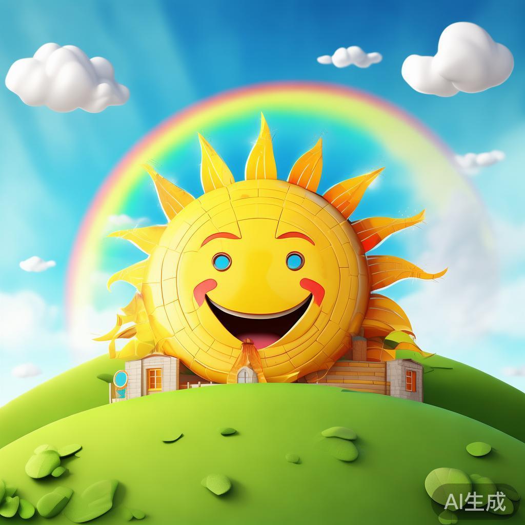 卡通太阳小屋图片