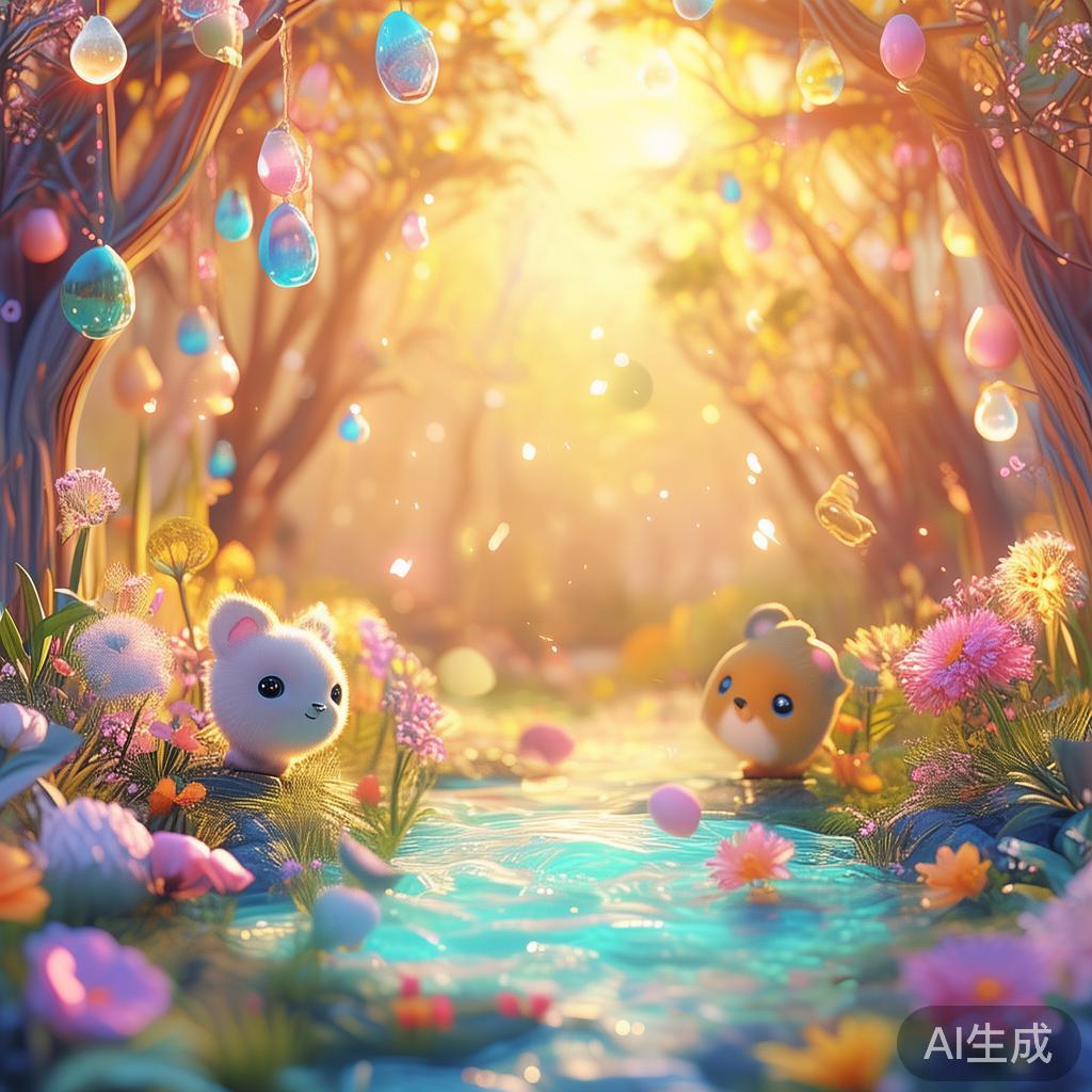 可爱卡通唯美图片：PPT背景设计