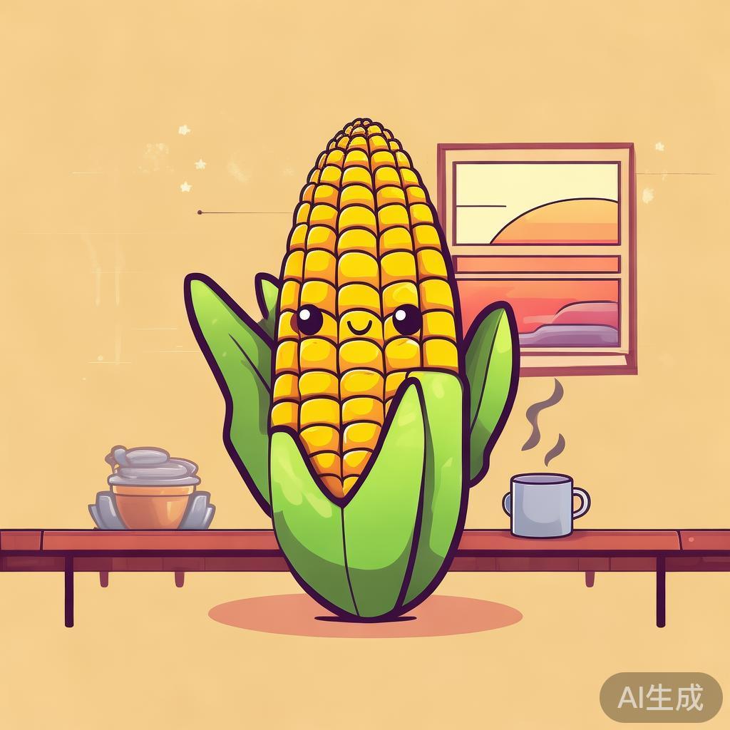 卡通玉米简笔画温馨图片