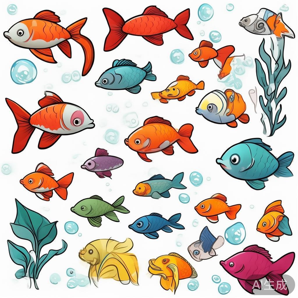 卡通素描宠物鱼图片大全