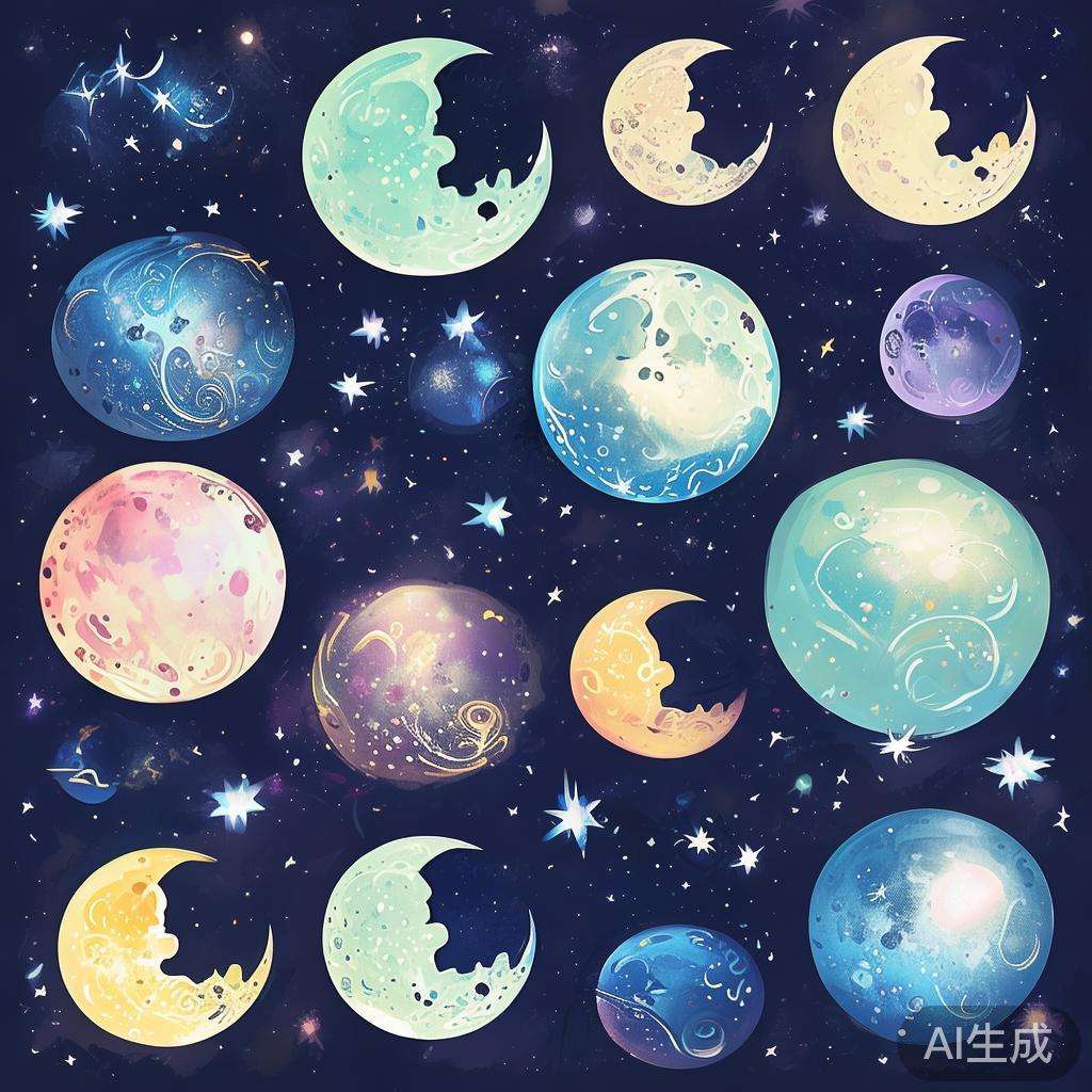 卡通唯美月亮简笔画图片大全