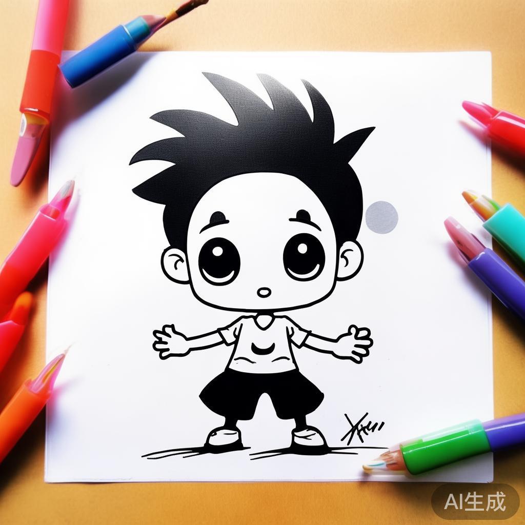 动漫人物图片简笔画卡通素描