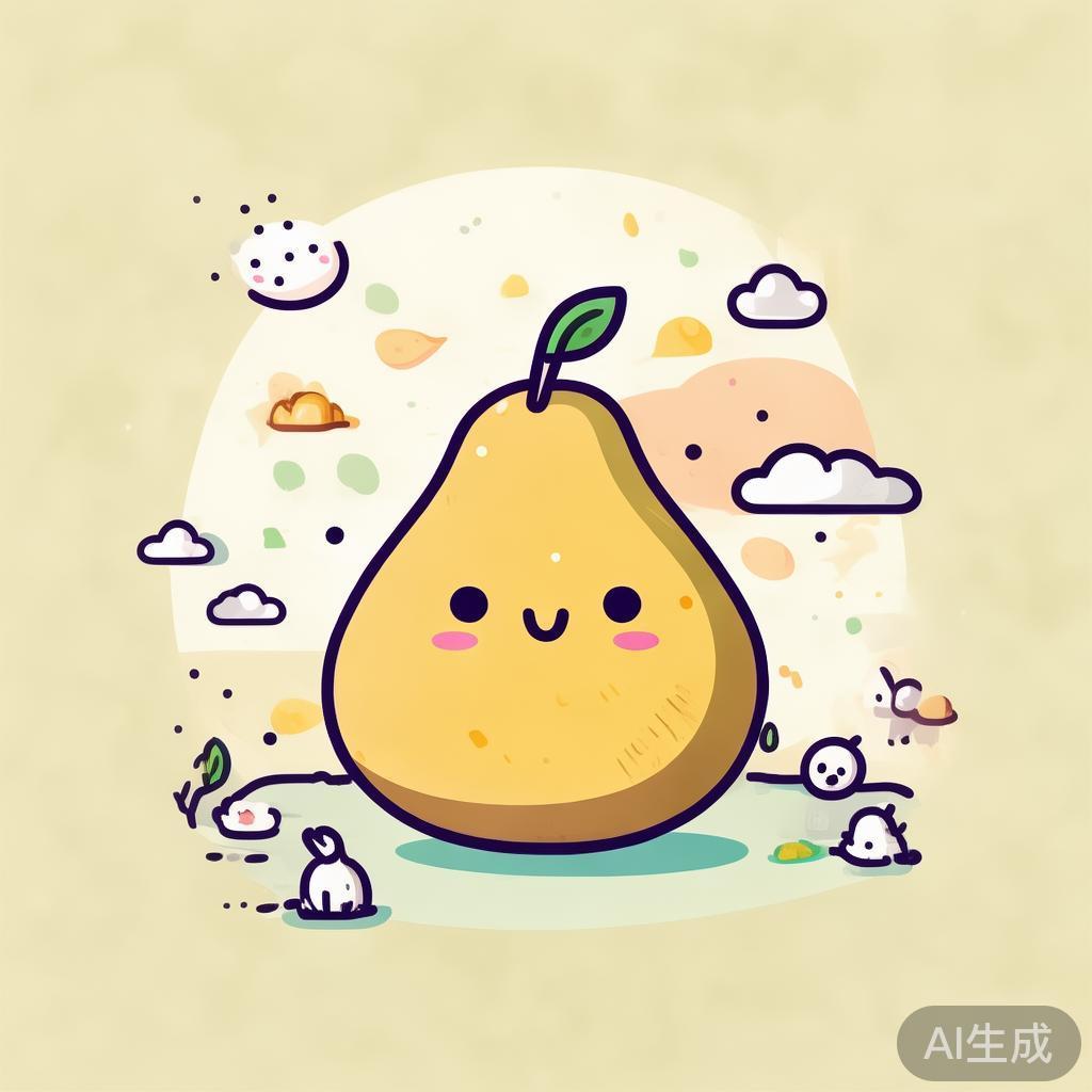 萌梨简笔画图片，卡通温馨小世界