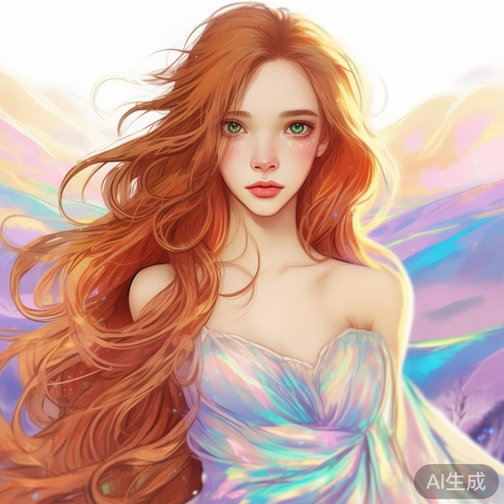 卡通素描唯美女生图片