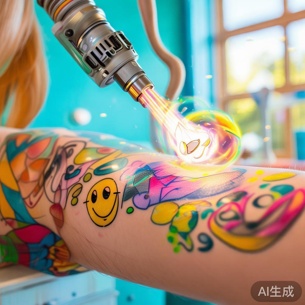 卡通素描激光洗纹身图片