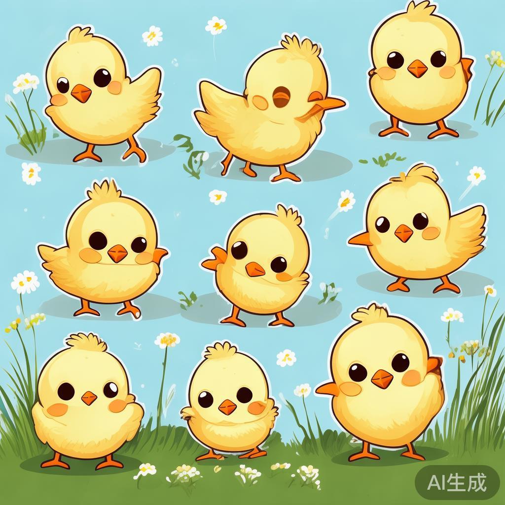 萌趣小鸡简笔画图片集