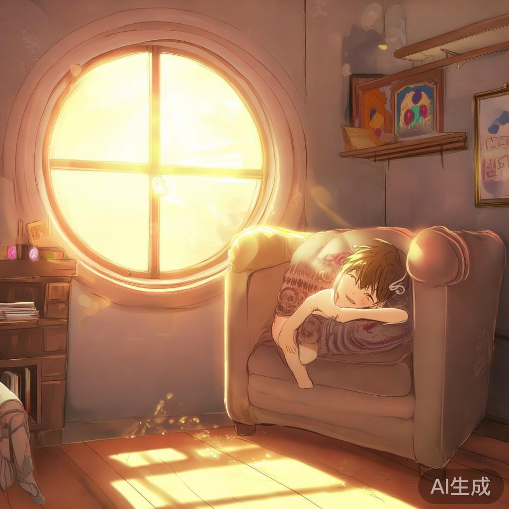 动漫人物图片：小窝里的暖阳时光