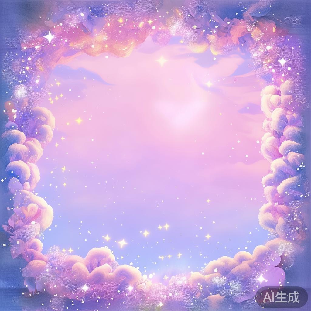 唯美卡通边框图片：梦幻背景风