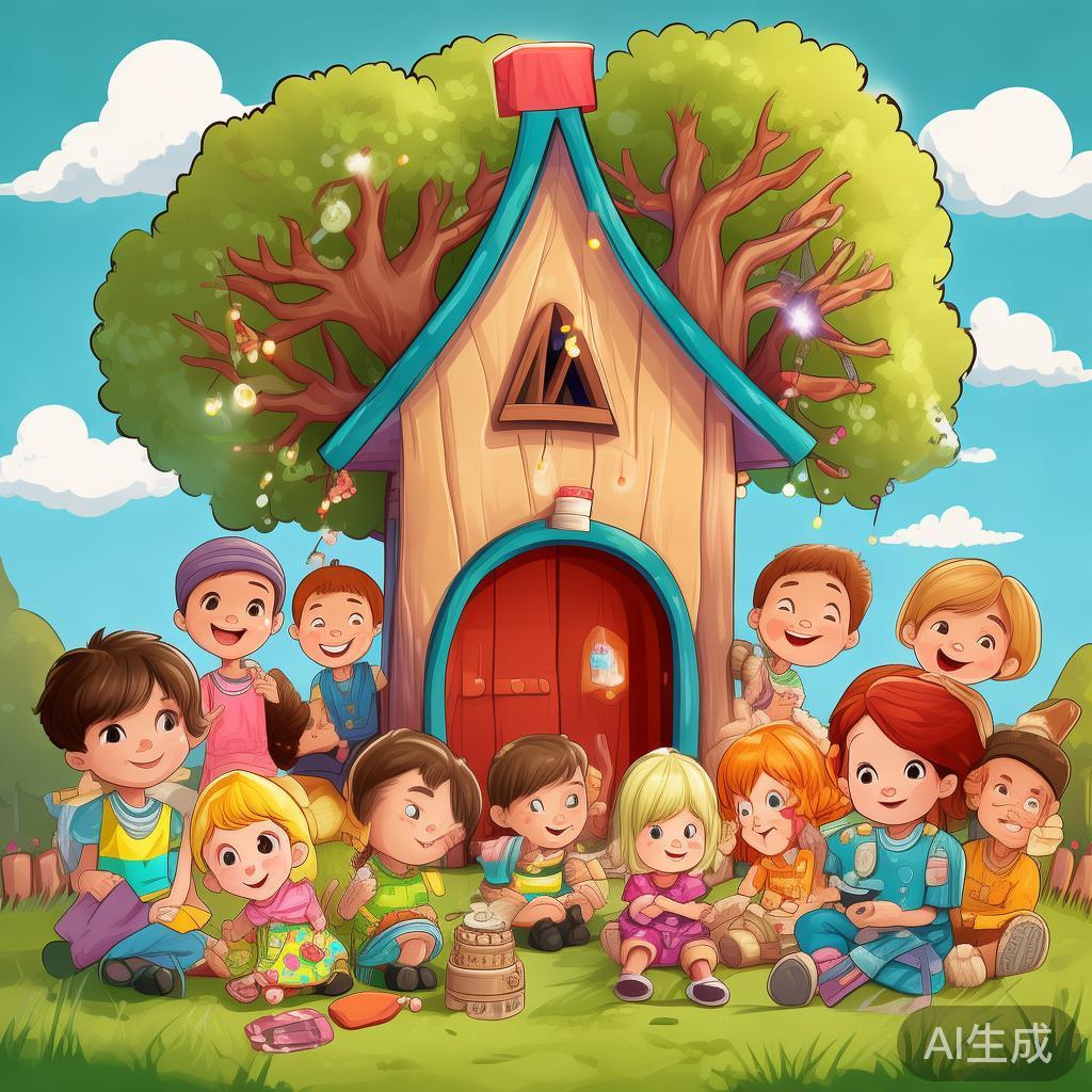 卡通温馨儿童画图片