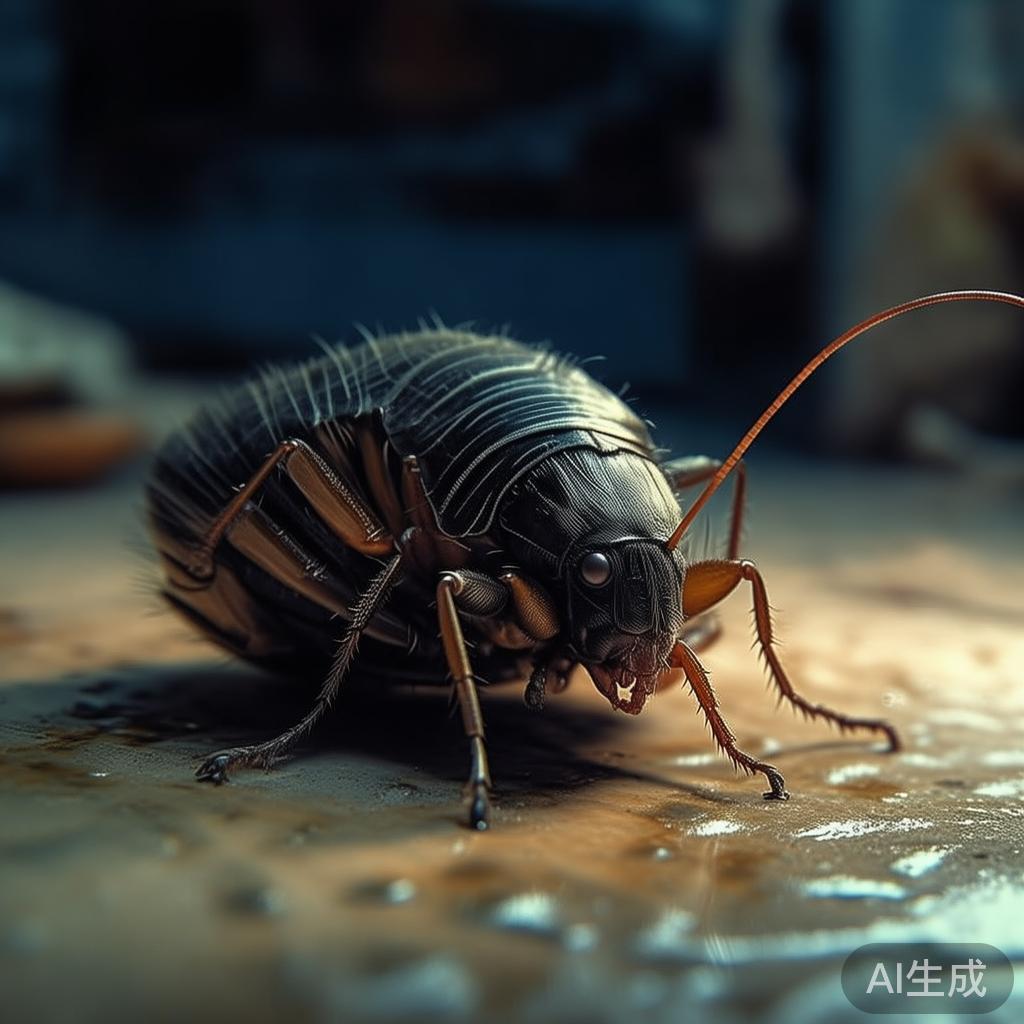 小蟑蜷缩的图片
