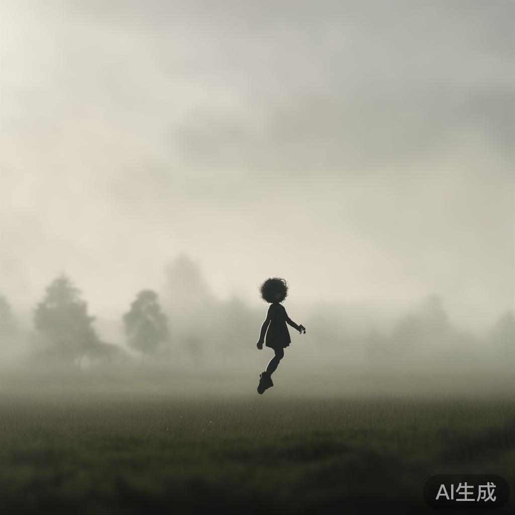 淡色浅雾里飘落的卡通伤感图片
