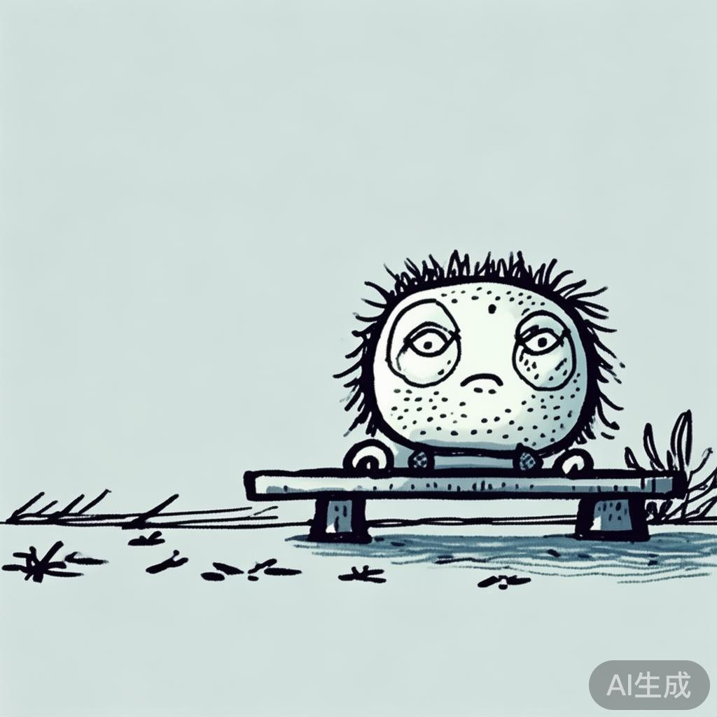 卡通素描：难过的图片