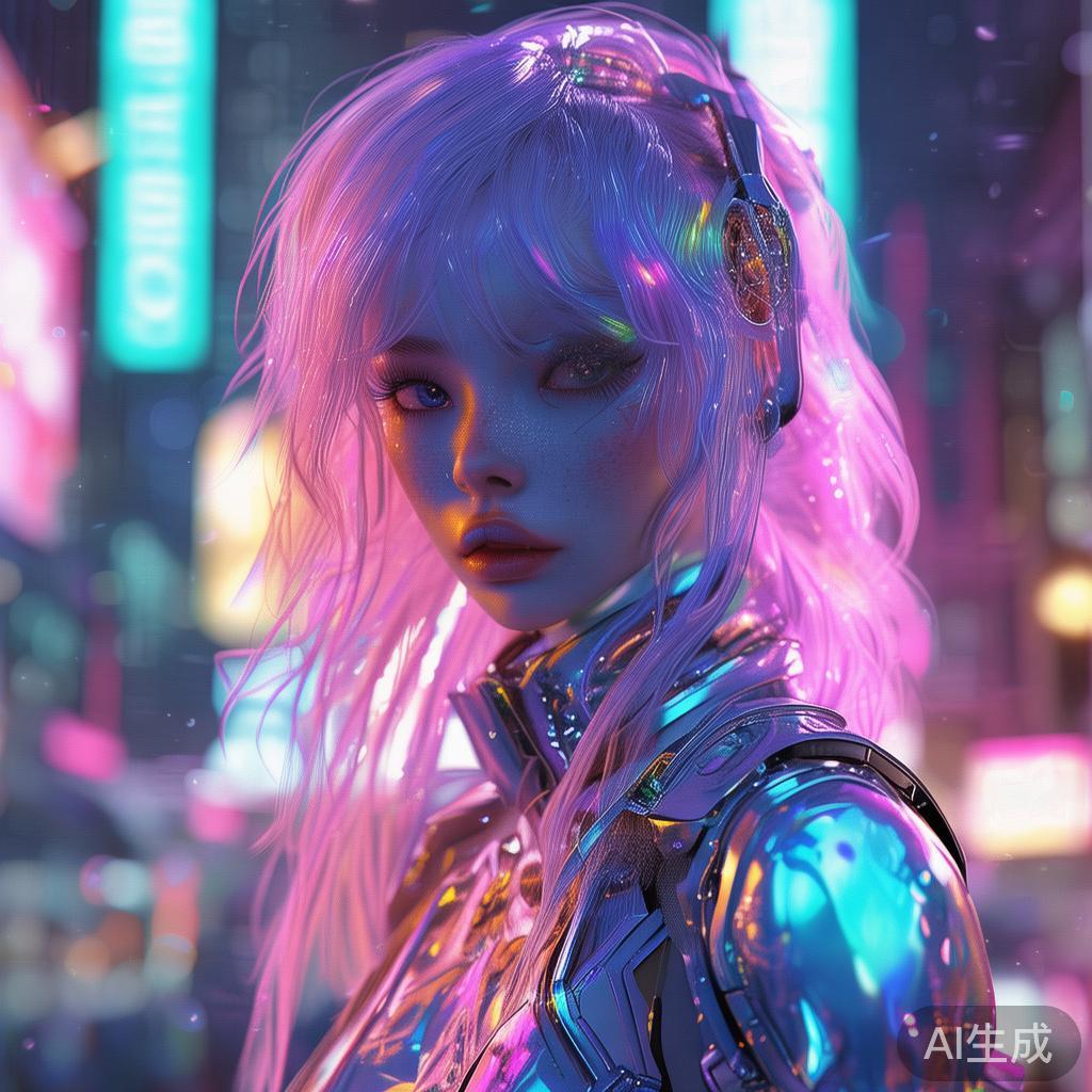 卡通赛博唯美女生图片