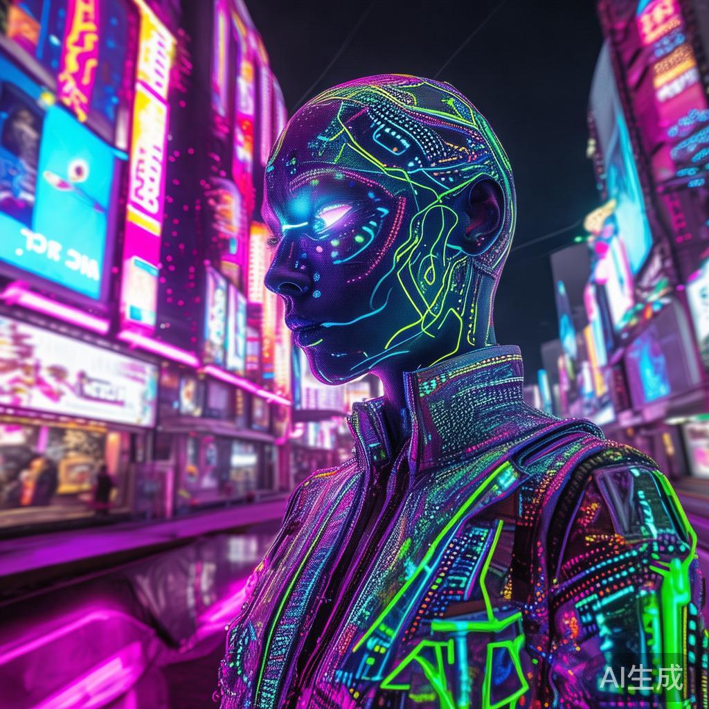 赛博明星搞怪霓虹图片