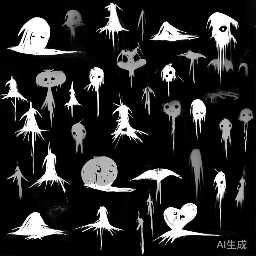 黑色背景图片：卡通伤感碎影集