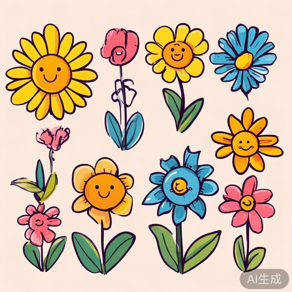 卡通萌花简笔画图片大全