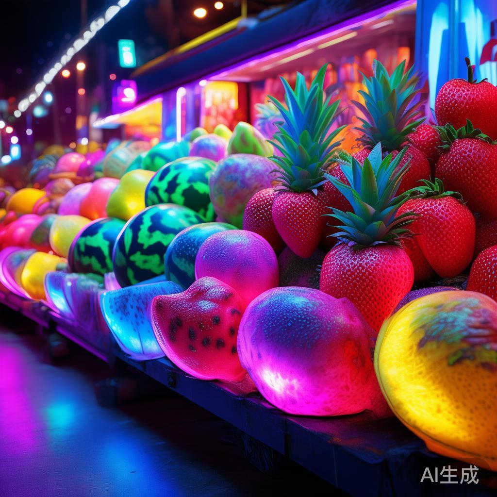 霓虹卡通水果图片