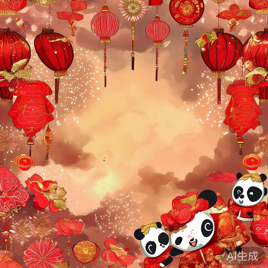 唯美卡通新春图片背景
