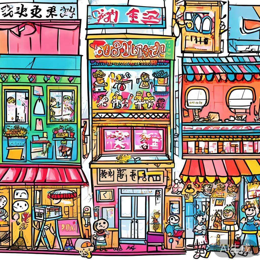 卡通素描淘宝店铺背景素材图片
