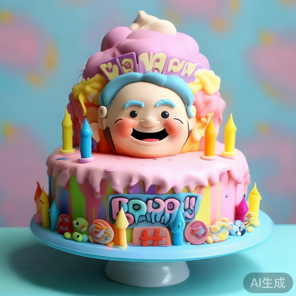 萌系动漫老人生日蛋糕新款图片