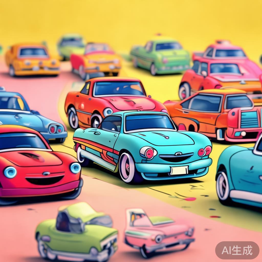 萌系卡通素描车图片大全