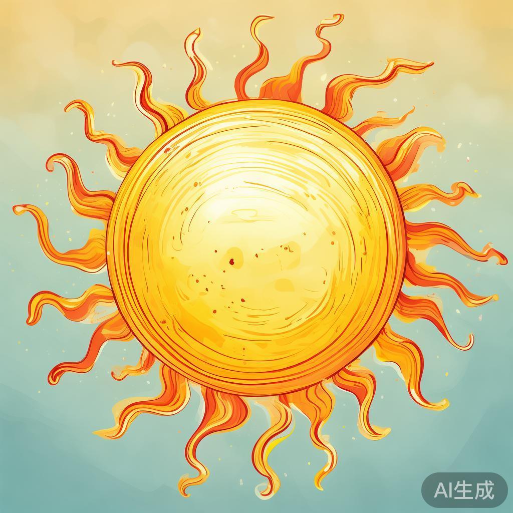 卡通唯美太阳简笔画图片