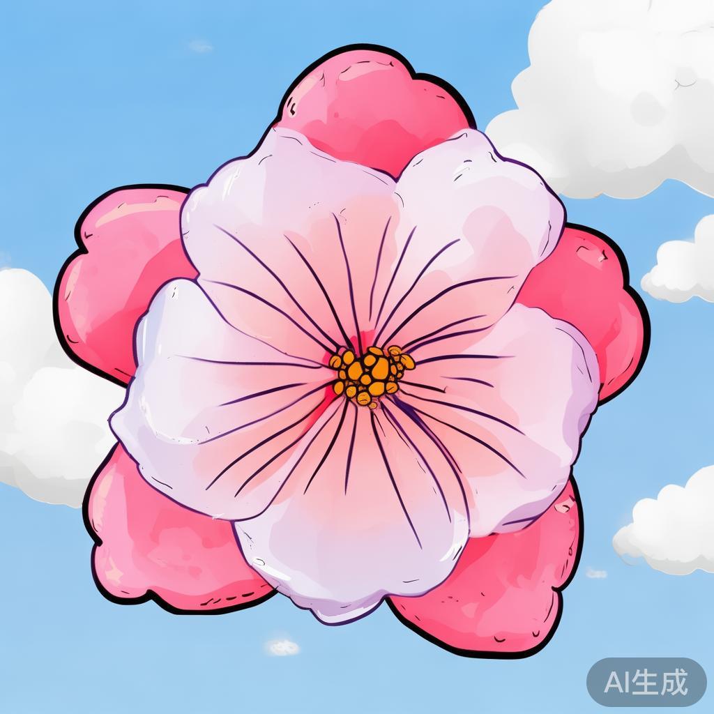 萌系卡通波斯菊图片