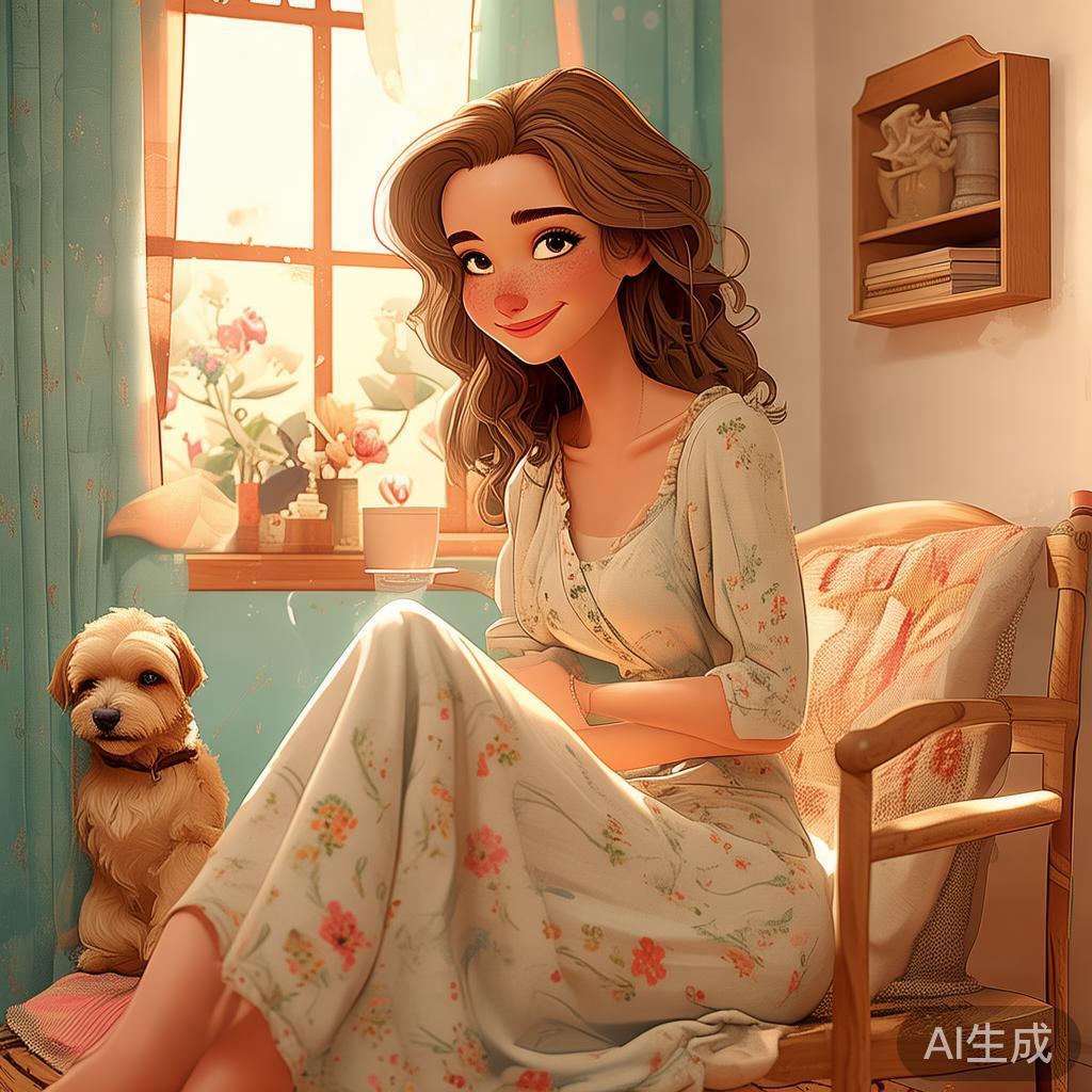 卡通温馨女人艺术图片