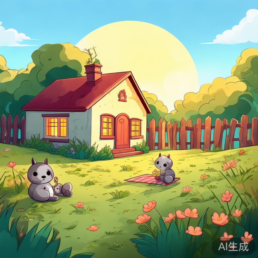 温馨卡通风景简笔画图片