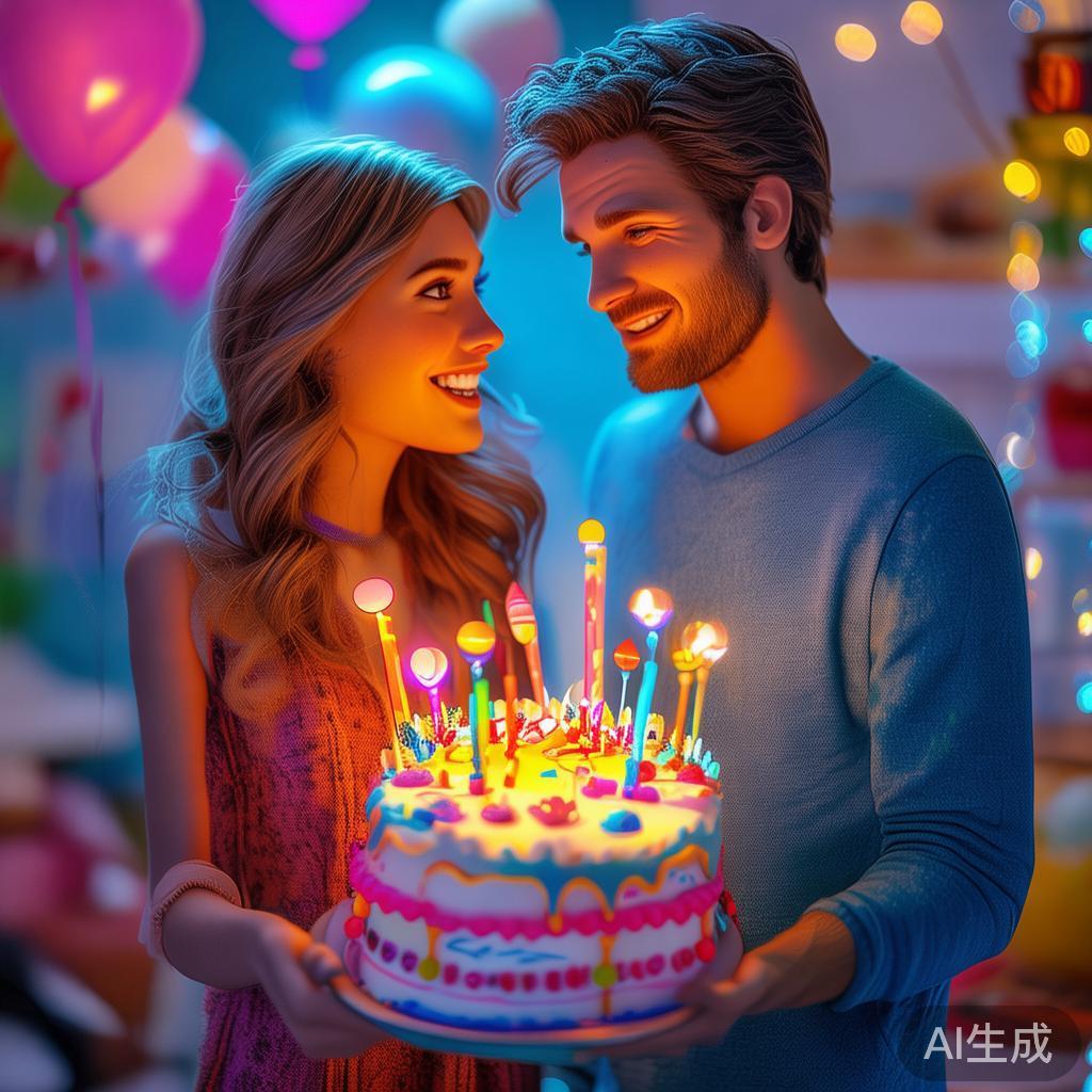 温馨卡通！送老婆生日蛋糕创意图片