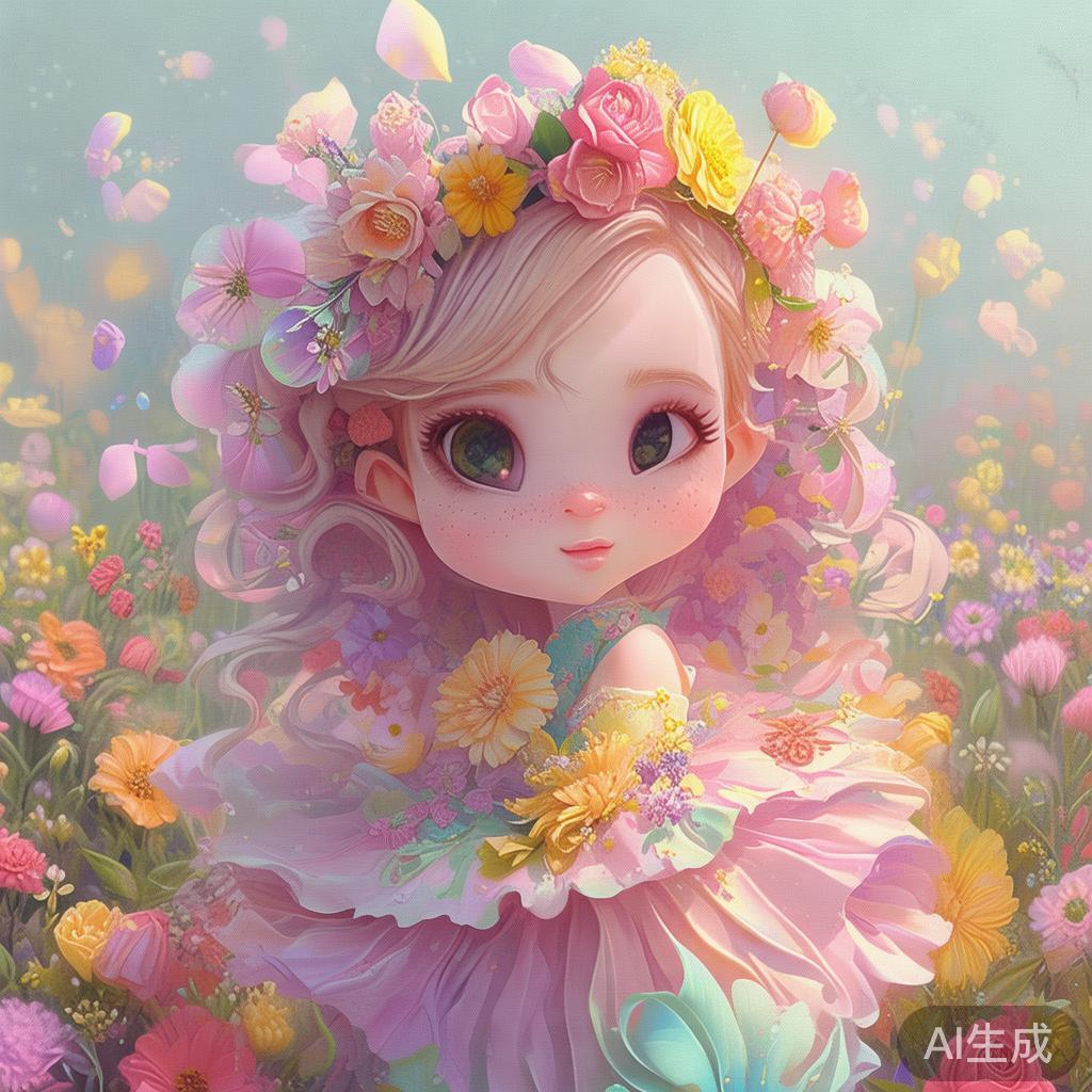 唯美卡通女性花蕊图片