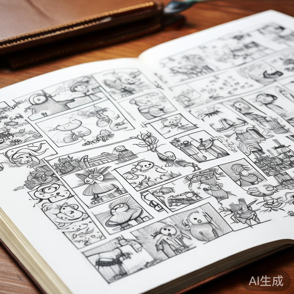 卡通素描风格黑白线描图片大全